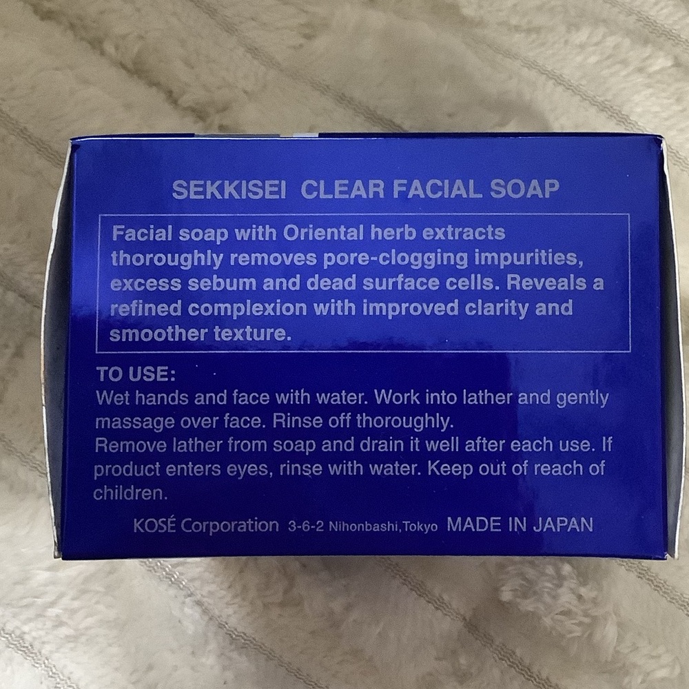 Sekkisei Clear Facial Soap - Blue Box Case KOSE 4.2 OZ - Picture 2 of 5